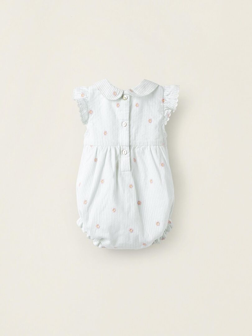 Pantalon de pyjama en coton coupe droite à rayures PABLA VERT NIL