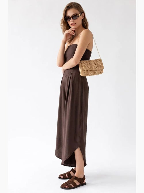 Combinaison bustier à jambe large et fente mixray - Kiabi Combinaison bustier à jambe large et fente mixray - Kiabi