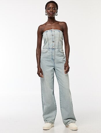 Combinaison bustier en jean