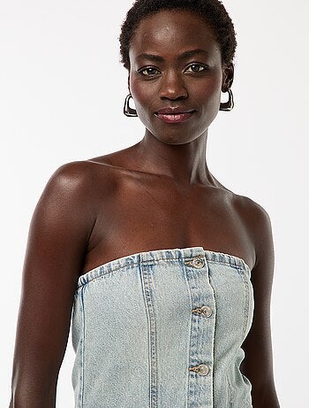 Combinaison bustier en jean