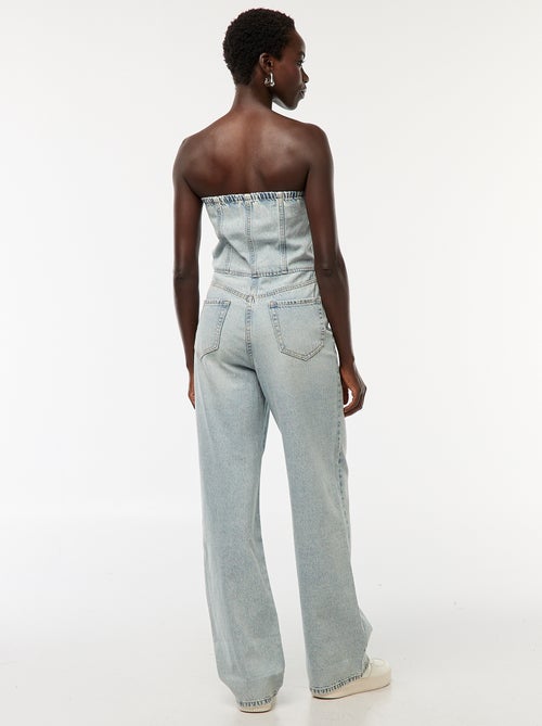 Combinaison bustier en jean - Kiabi