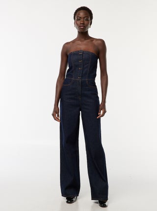 Combinaison bustier en jean