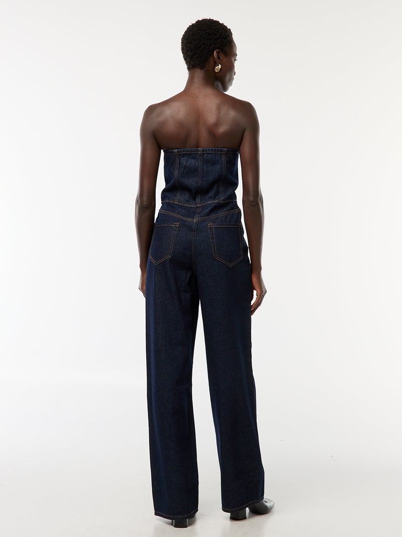 Combinaison bustier en jean Bleu - Kiabi