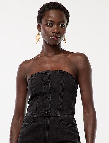 Combinaison bustier en jean