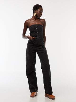 Combinaison bustier en jean