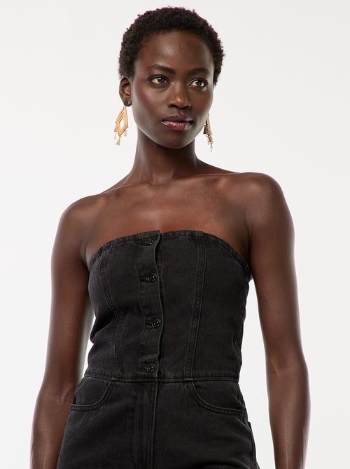 Combinaison bustier en jean - Kiabi