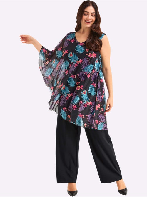 Combinaison Cape En Qualité Fluide - Taille Standard - Sheego - Kiabi