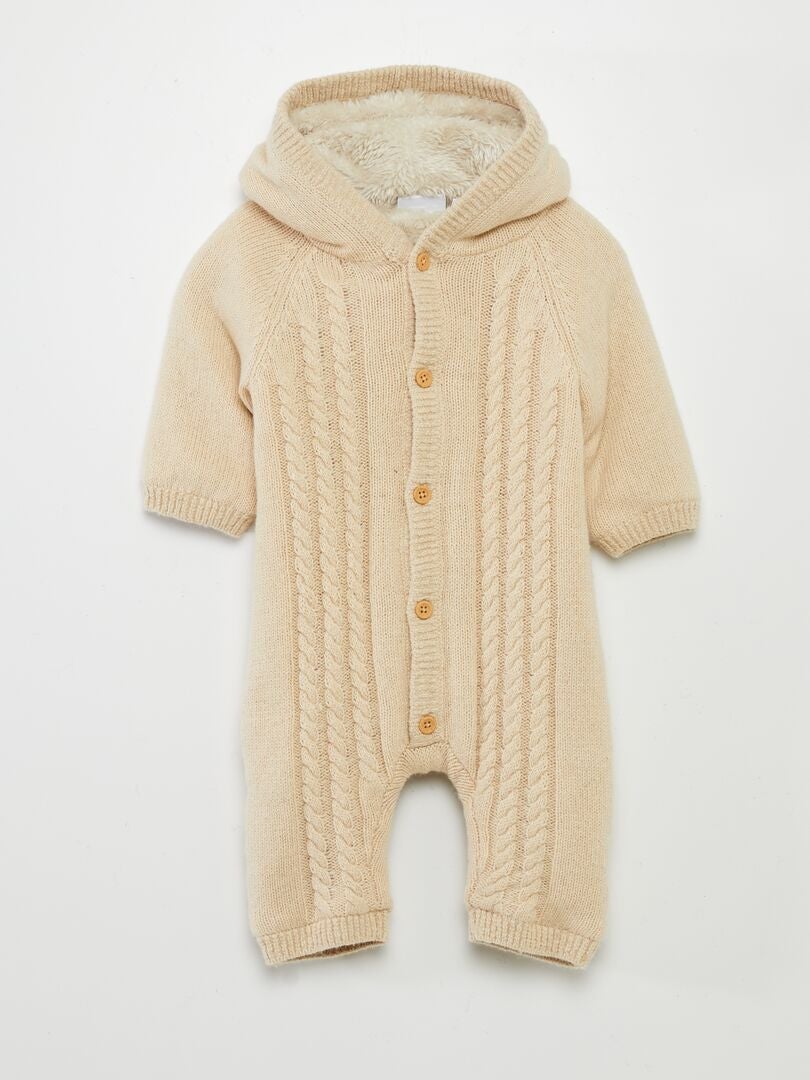 Combinaison chaude en tricot torsadé 'Name it' Beige - Kiabi