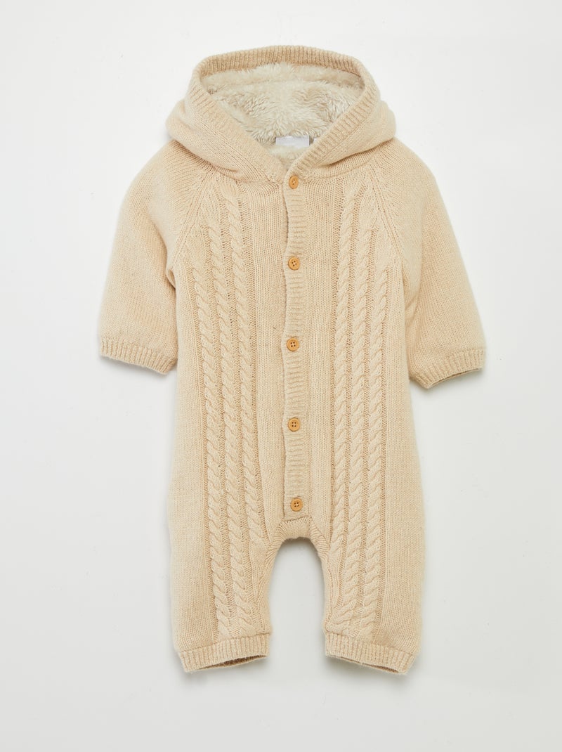 Combinaison chaude en tricot torsadé 'Name it' Beige - Kiabi