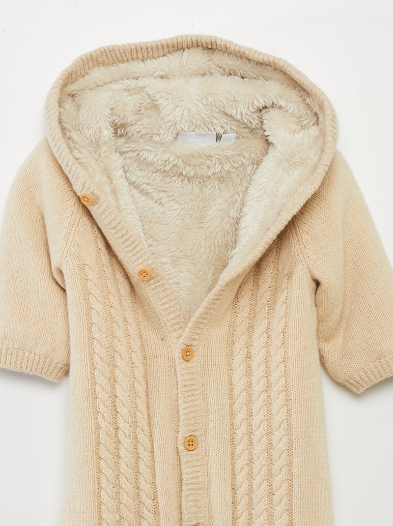 Combinaison chaude en tricot torsadé 'Name it' Beige - Kiabi