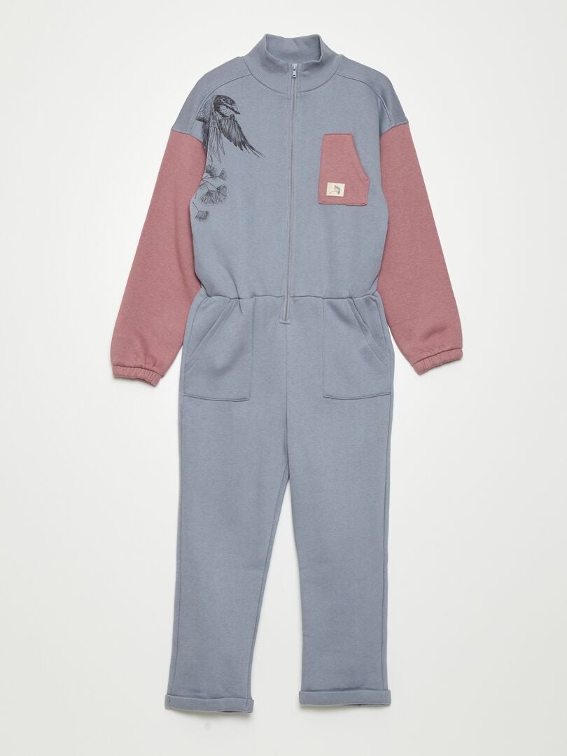 Combinaison contrastée en molleton X Faunesque Bleu/rose Kiabi 20.00€