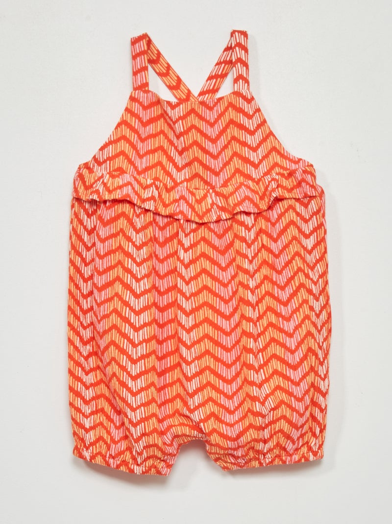 Combinaison courte avec imprimé Orange - Kiabi