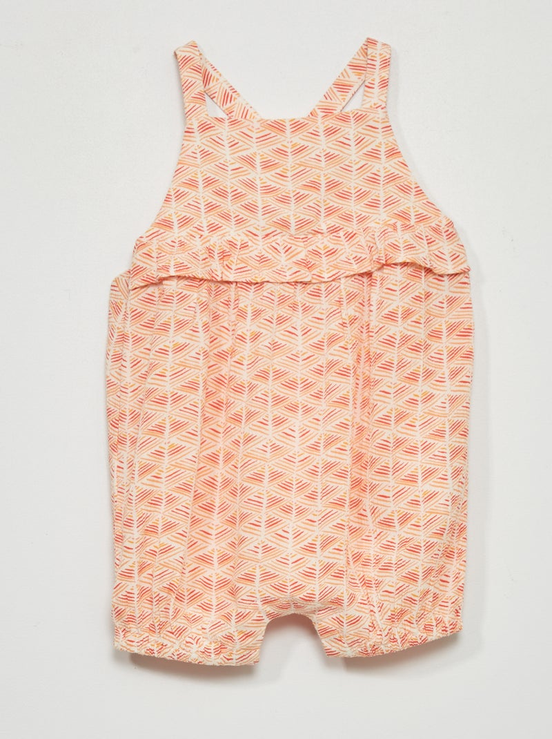 Combinaison courte avec imprimé Orange - Kiabi