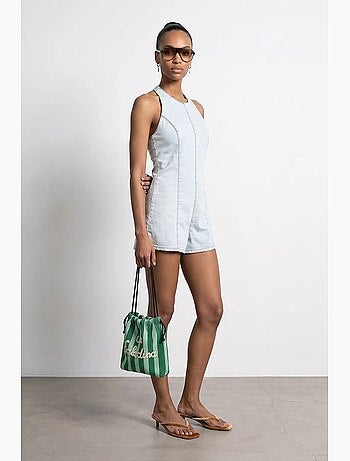 Combinaison courte en coton à col halter dilvin