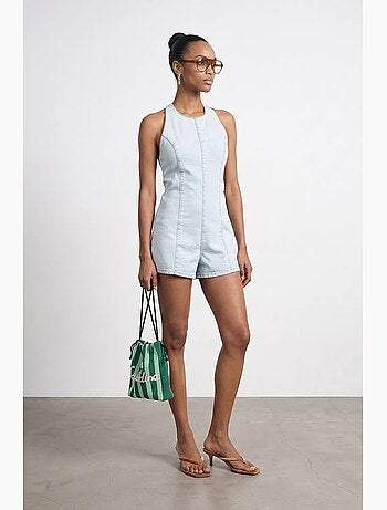 Combinaison courte en coton à col halter dilvin