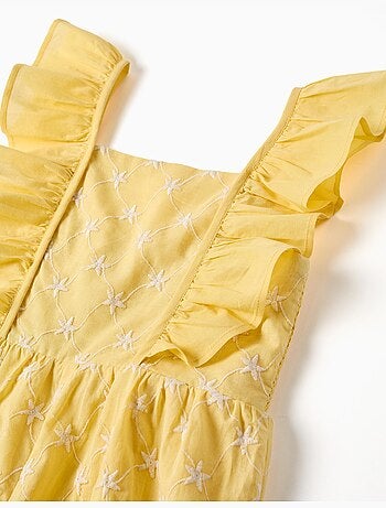 Combinaison courte en coton avec broderie et volants B&S