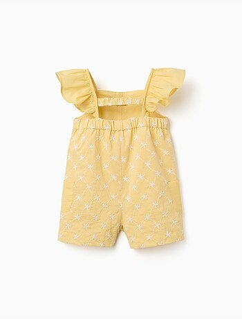 Combinaison courte en coton avec broderie et volants B&S