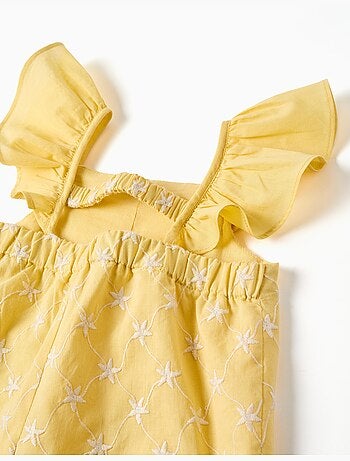 Combinaison courte en coton avec broderie et volants B&S