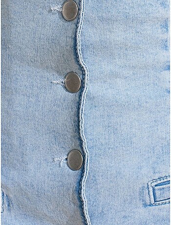 Combinaison courte en denim à col halter dilvin