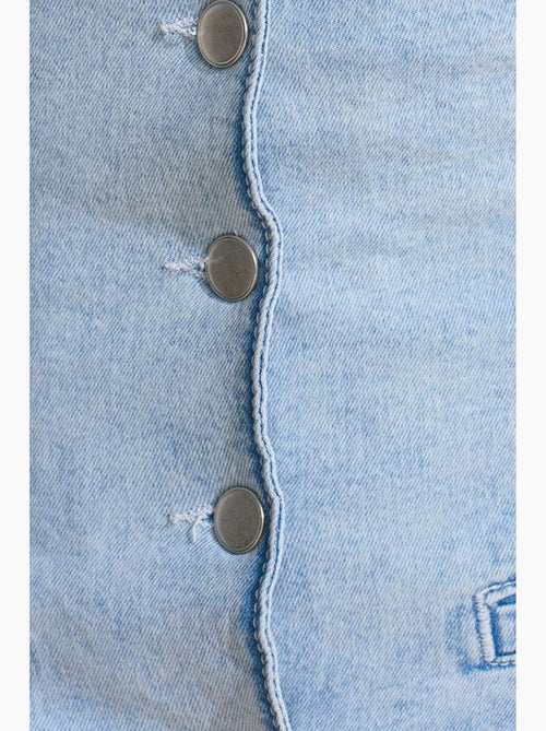 Combinaison courte en denim à col halter dilvin - Kiabi