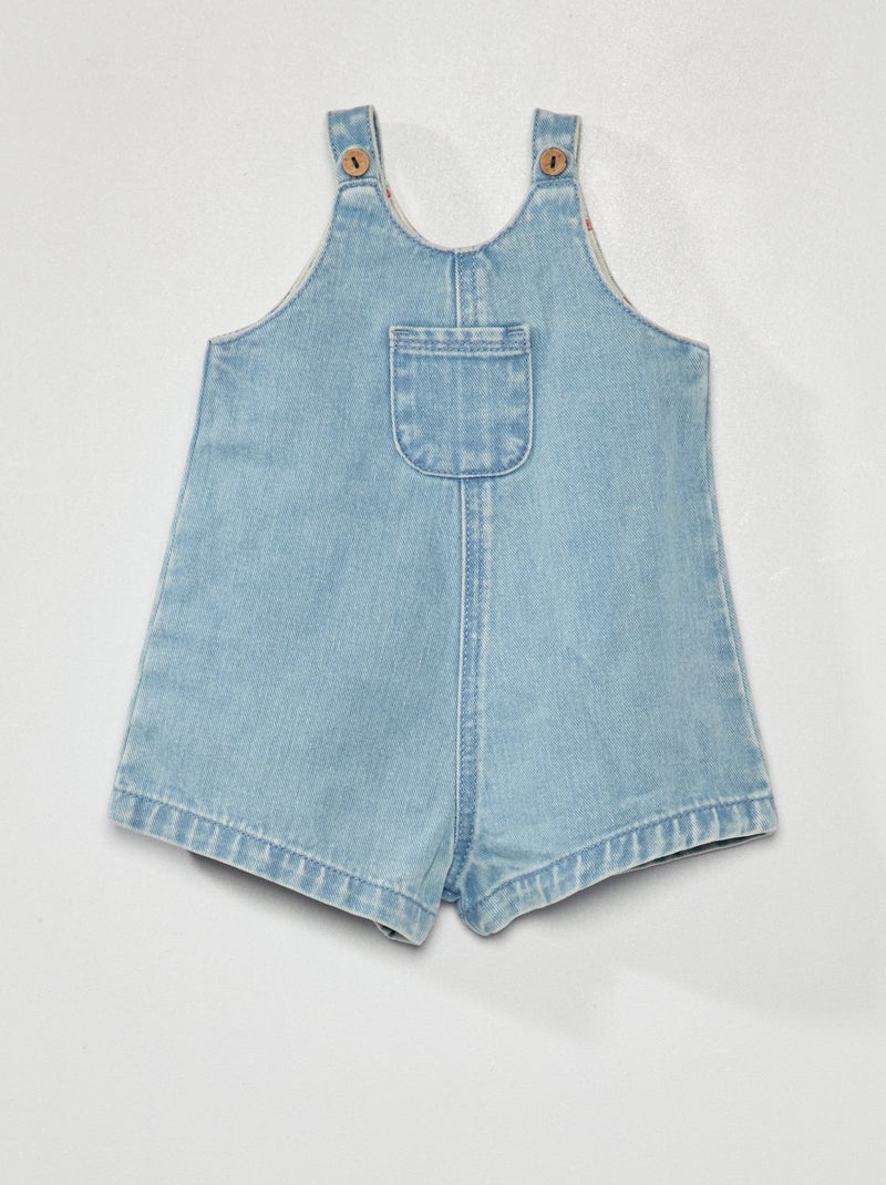 Combinaison courte en denim Bleu - Kiabi