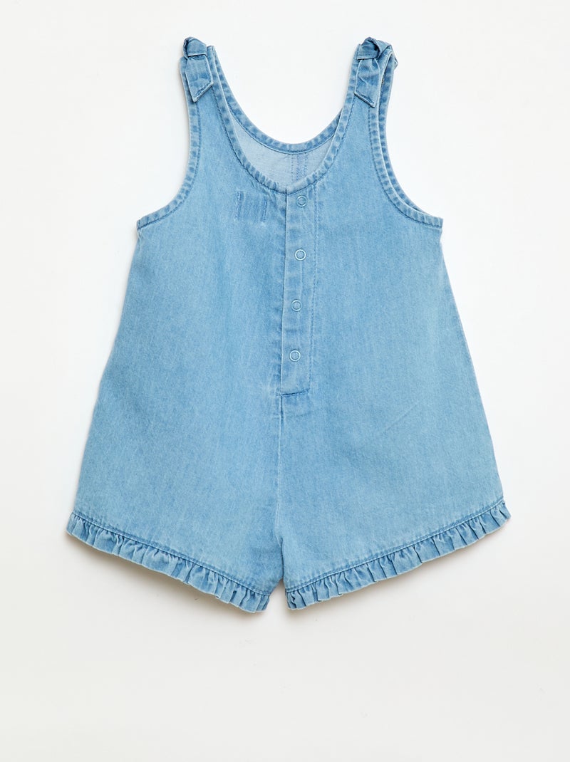 Combinaison courte en denim Bleu - Kiabi