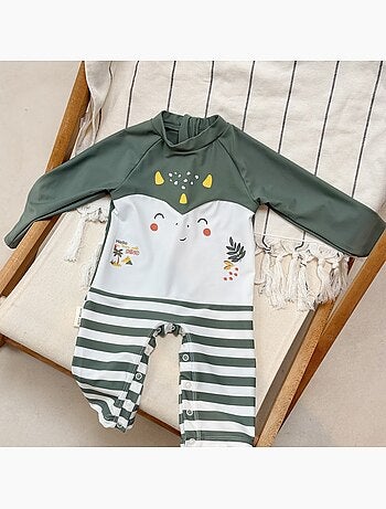 Combinaison de bain bébé manches longues protection UV Hello Dino
