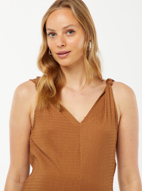 Combinaison de maternité en maille gaufrée - Kiabi