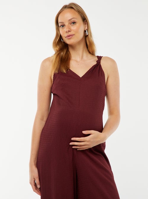 Combinaison de maternité en maille gaufrée - Kiabi