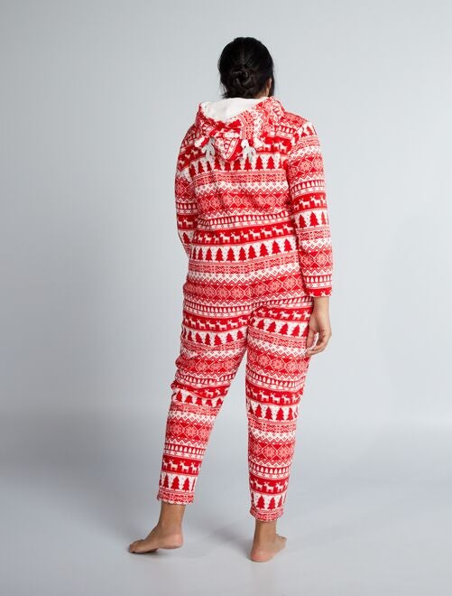Combinaison pyjama 'Noël' - rouge - Kiabi - 24.00€