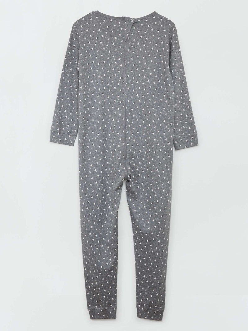 Combinaison de nuit avec ouverture zippée - collection facile à enfiler Gris - Kiabi