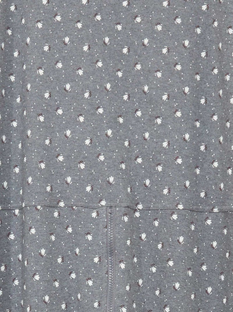 Combinaison de nuit avec ouverture zippée - collection facile à enfiler Gris - Kiabi