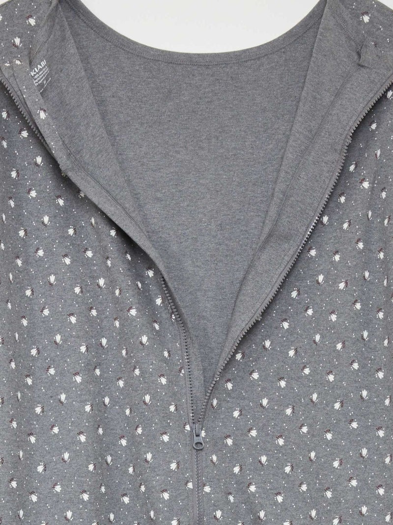 Combinaison de nuit avec ouverture zippée - collection facile à enfiler Gris - Kiabi