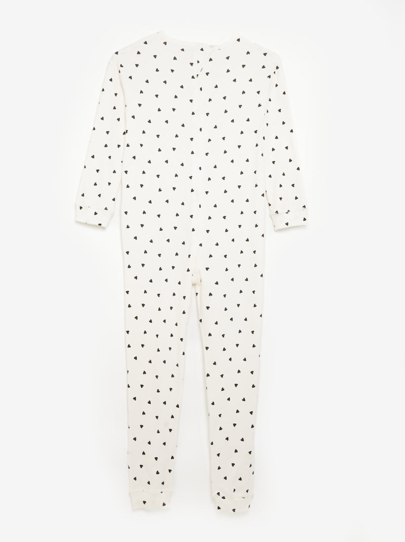 Combinaison de nuit avec ouverture zippée -  Facile à enfiler Blanc - Kiabi