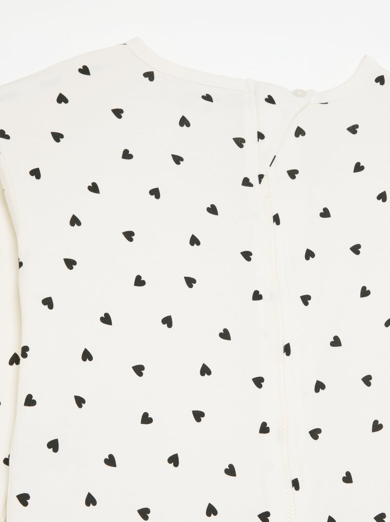 Combinaison de nuit avec ouverture zippée -  Facile à enfiler Blanc - Kiabi