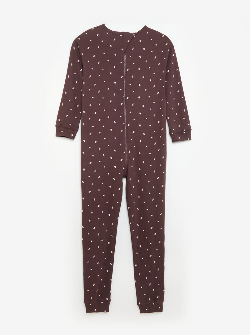 Combinaison de nuit avec ouverture zippée -  Facile à enfiler Rouge - Kiabi