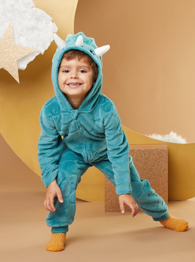 Combinaison de nuit en polaire 'dinosaure' Bleu - Kiabi