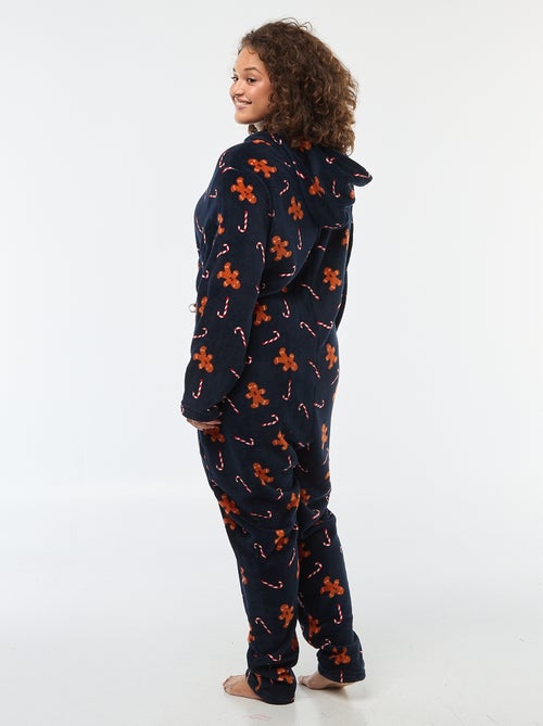 Combinaison de nuit en polaire 'Noël' à motif - 2 pièces - Kiabi