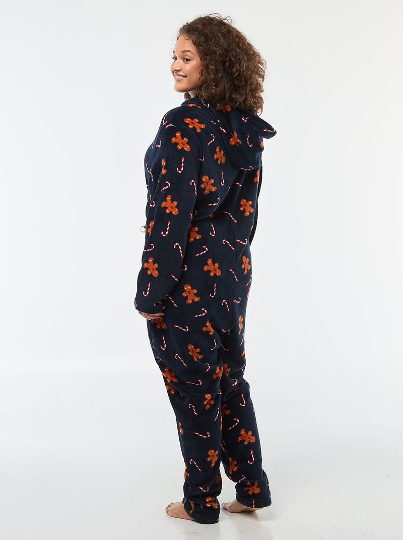 Combinaison de nuit en polaire 'Noël' à motif - 2 pièces Bleu - Kiabi