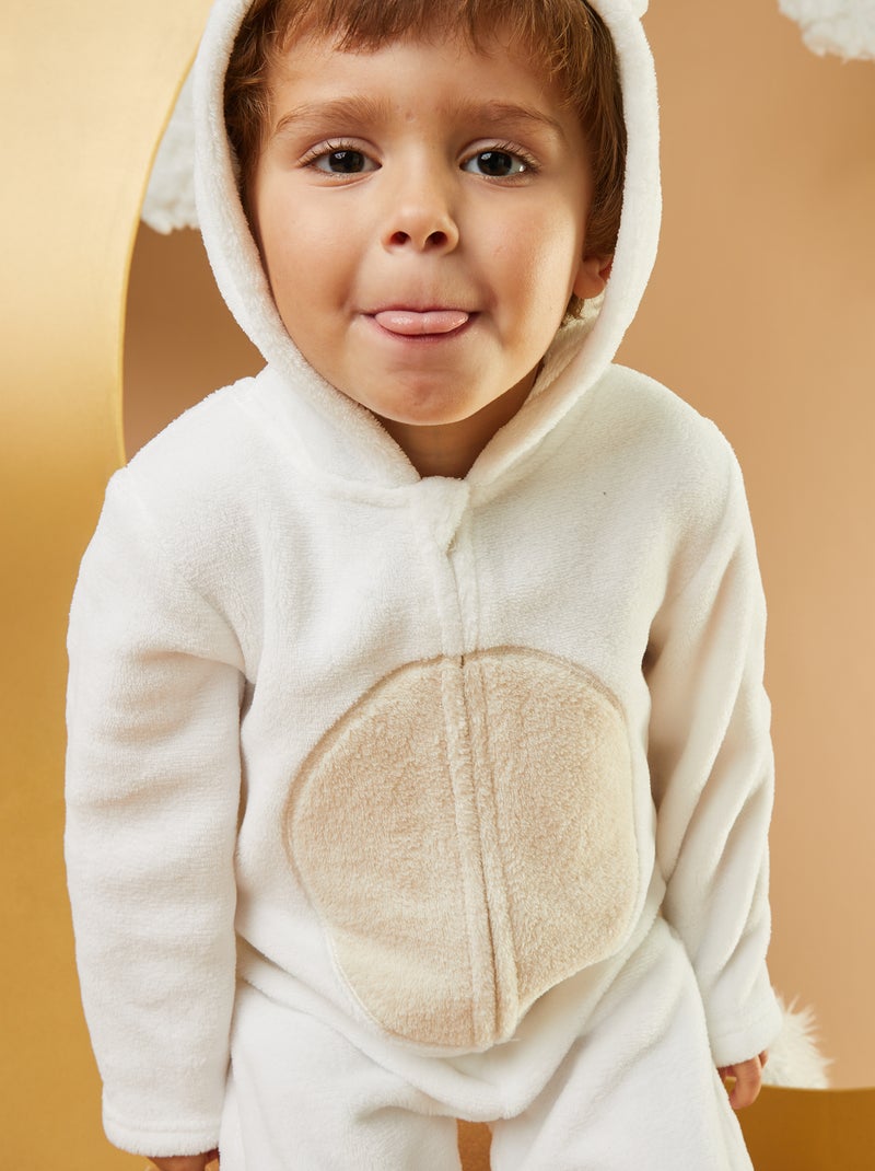 Combinaison de nuit en polaire 'ours' Blanc - Kiabi