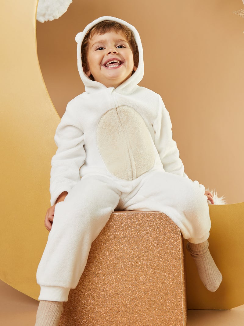 Combinaison de nuit en polaire 'ours' Blanc - Kiabi