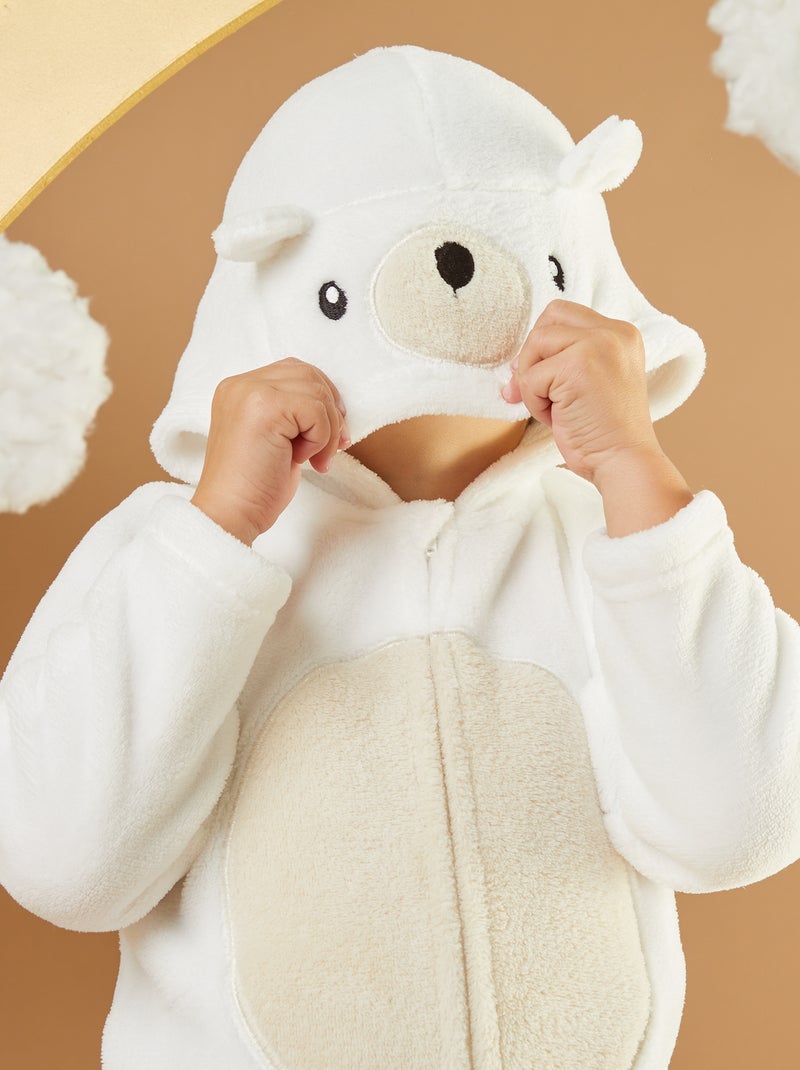 Combinaison de nuit en polaire 'ours' Blanc - Kiabi