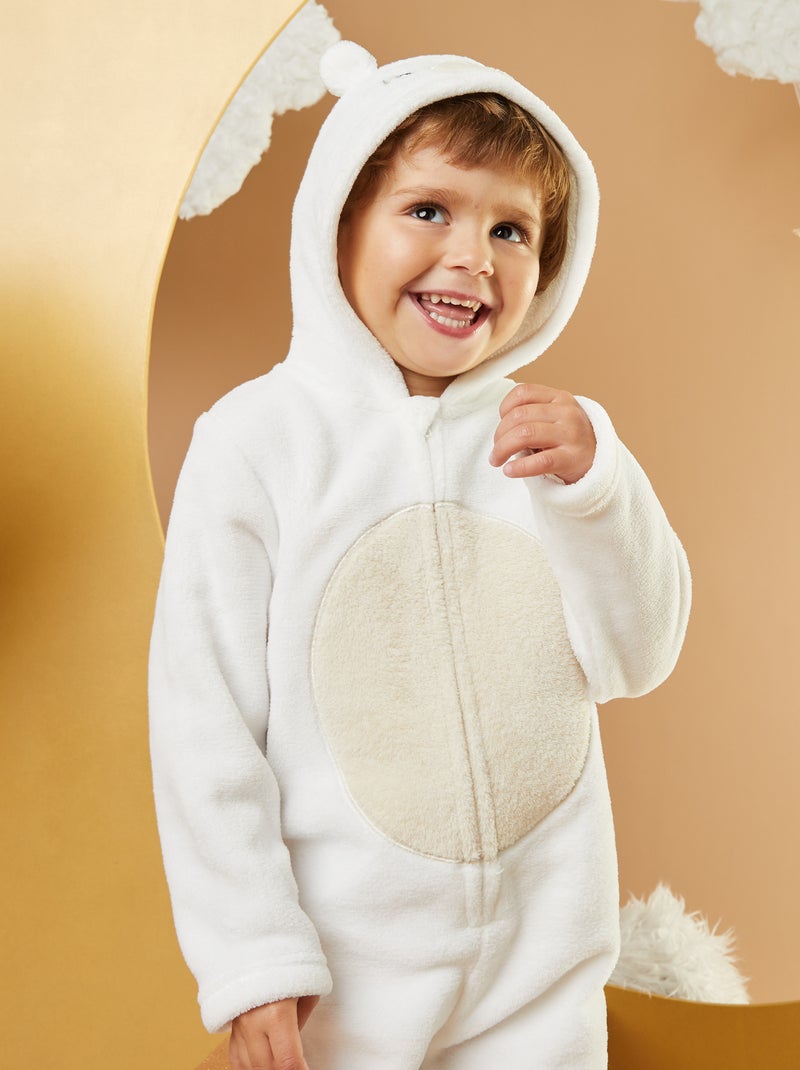 Combinaison de nuit en polaire 'ours' Blanc - Kiabi