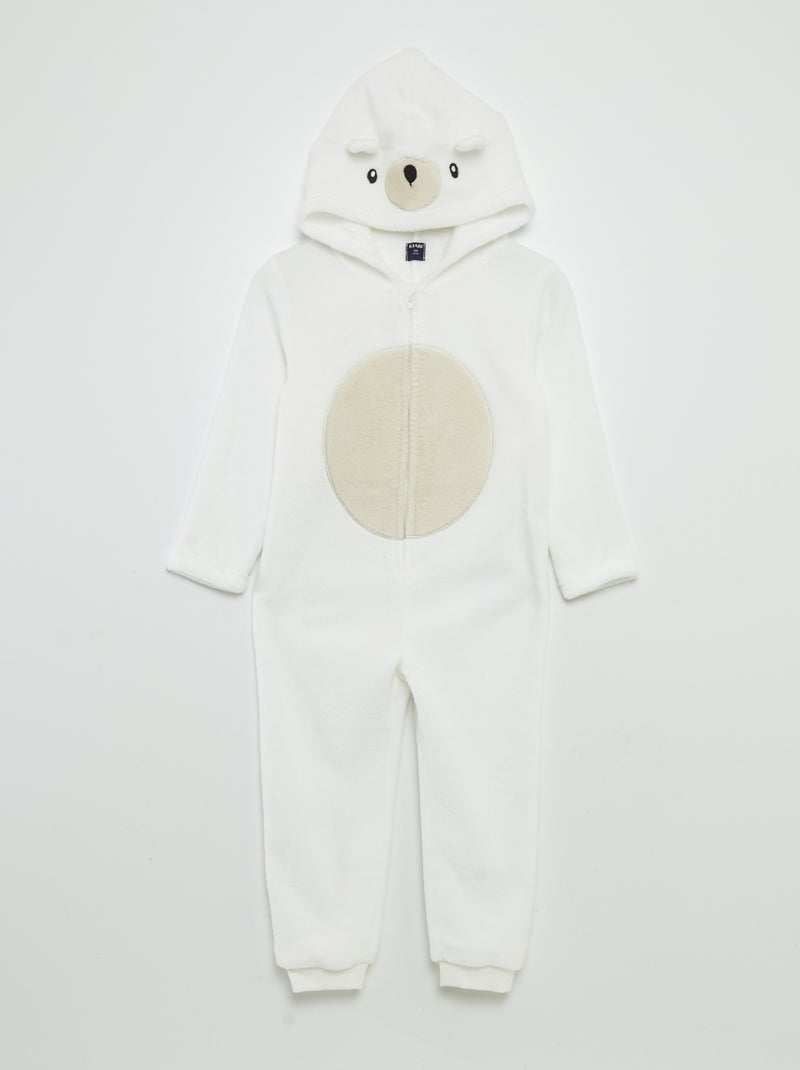 Combinaison de nuit en polaire 'ours' Blanc - Kiabi