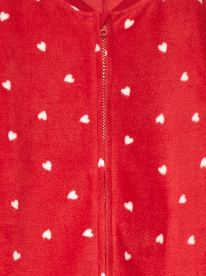 Combinaison De Nuit En Dentelle Florale De Noël Pour Bébé Fille - Pyjama Chaud D'Hiver Avec Nœud Festif Rouge