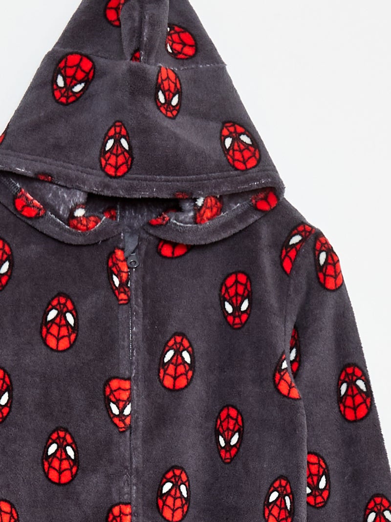 Combinaison de nuit 'Spiderman' en polaire Gris - Kiabi
