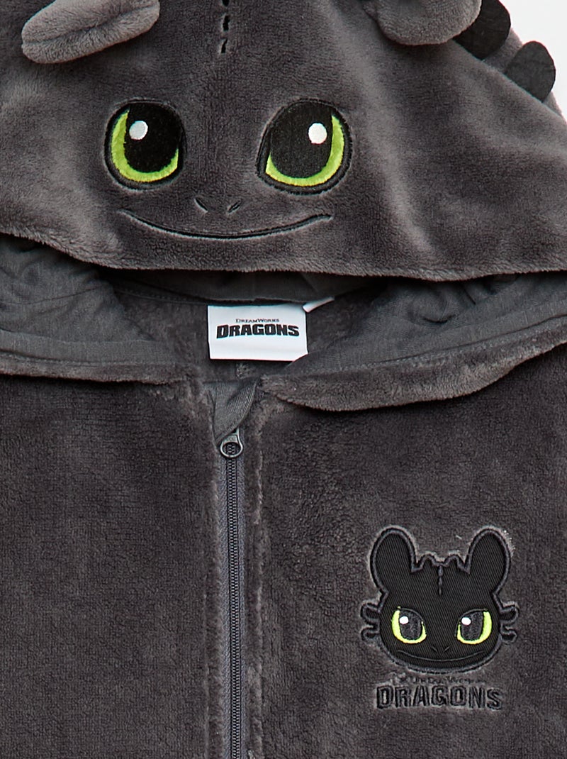 Combinaison de nuit 'Universal' 'Dragon' en polaire Gris - Kiabi