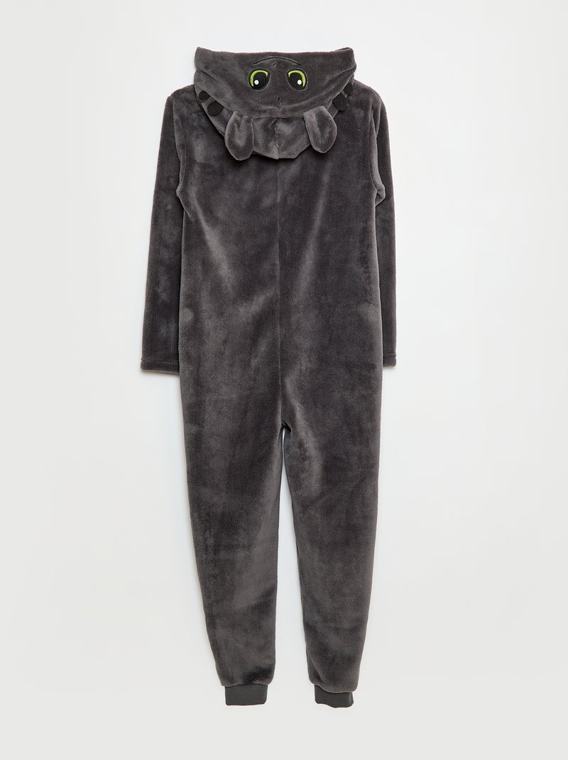 Combinaison de nuit 'Universal' 'Dragon' en polaire Gris - Kiabi