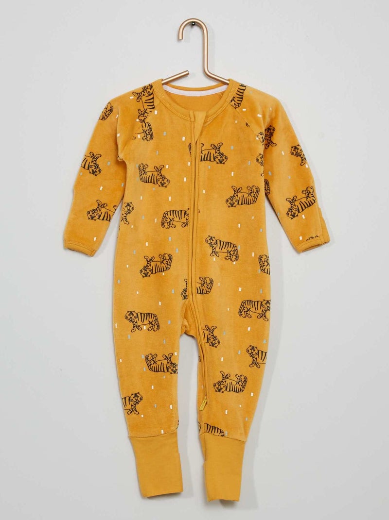 Combinaison 'DIM baby' en velours jaune - Kiabi
