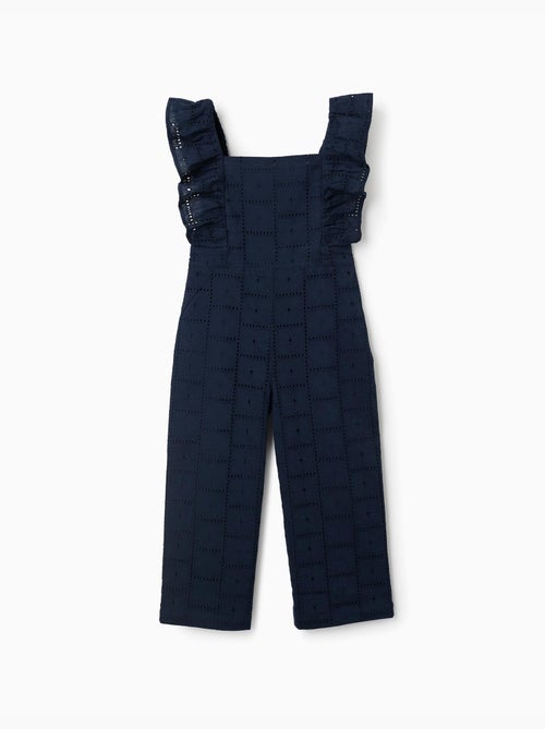 Combinaison en coton à broderie anglaise et volants - Kiabi